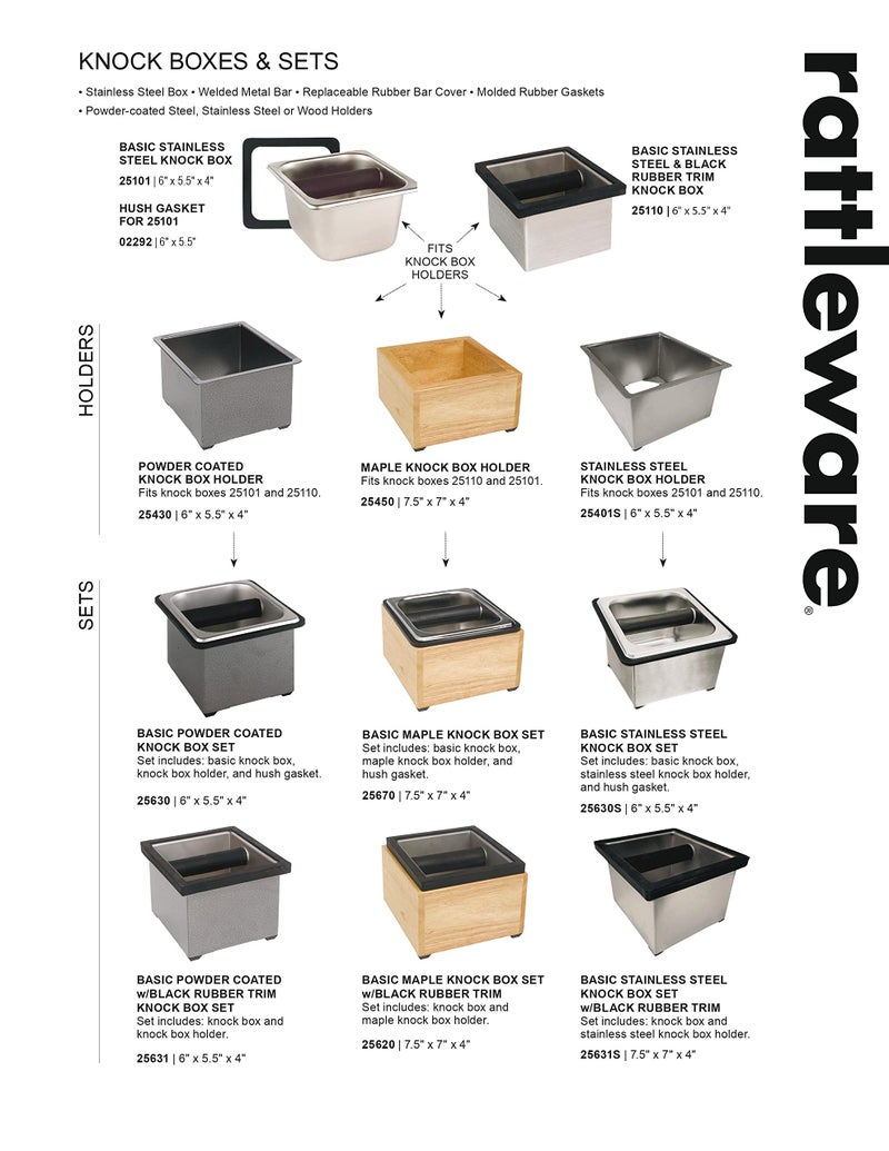 Rattleware Stainless Steel Knock Box â€“ Heavy-Duty Espresso Puck Disposal Bin with Welded Rubber Bar â€“ Perfect for Coffee Bar Accessories, Cafe, Restaurant, or Home Use (9.25" x 5.5" x 4") - Image 2